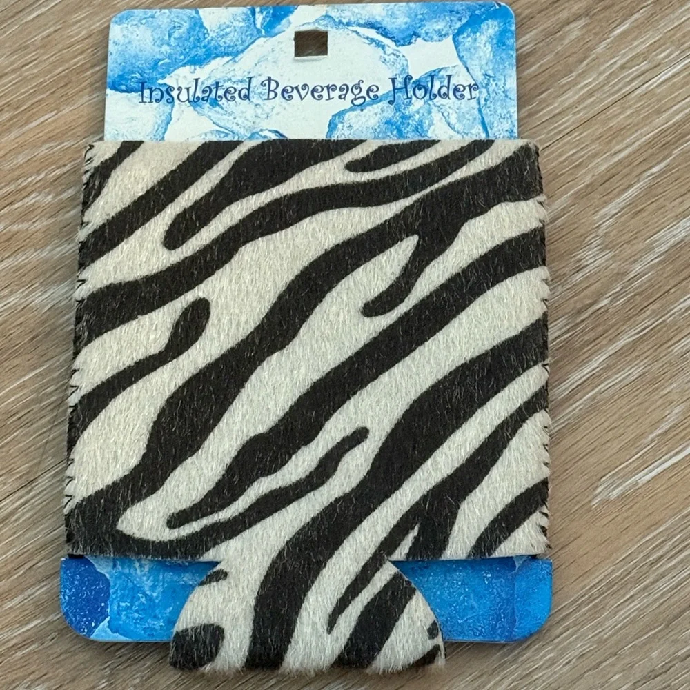 NWT Boutique Can Cooler Koozie Holders Lot of 3 Leopard Blue Camo Zebra